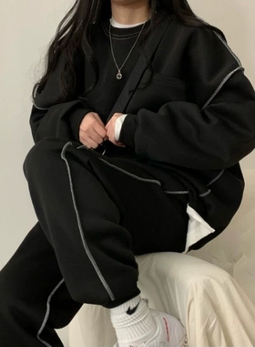 Women's casual sportswear loose two-piece set 运动服宽松套装