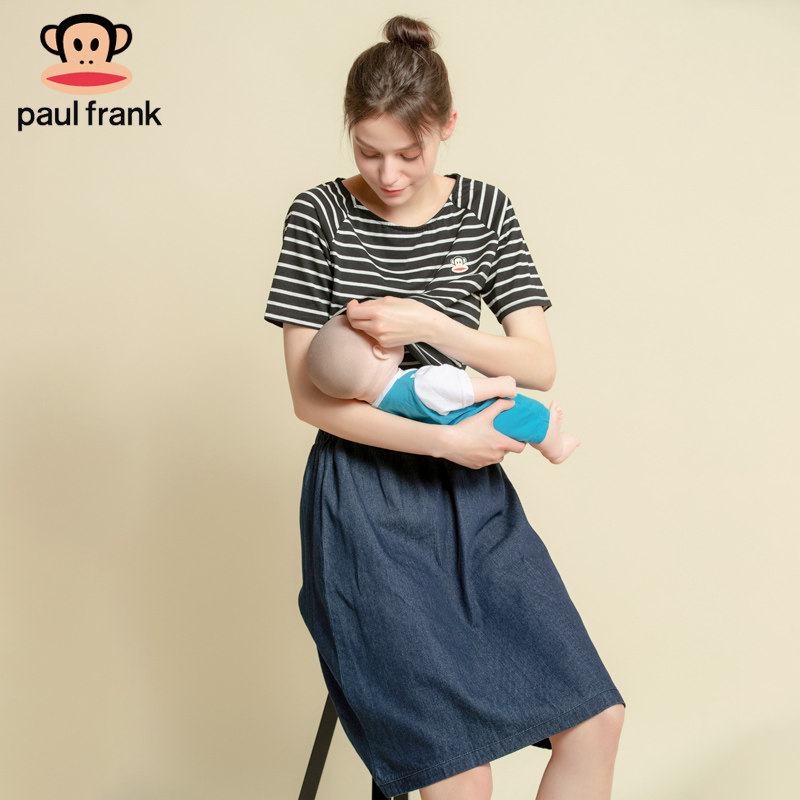 大嘴猴孕妇夏装2019新款夏天连衣裙 paulfrank母婴连衣裙