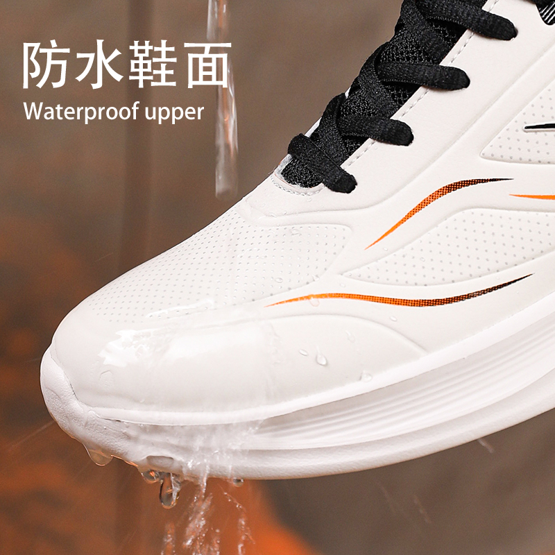 双星运动鞋2025新款秋冬款皮面防水男鞋防滑轻便减震跑步鞋子男款 - 图0