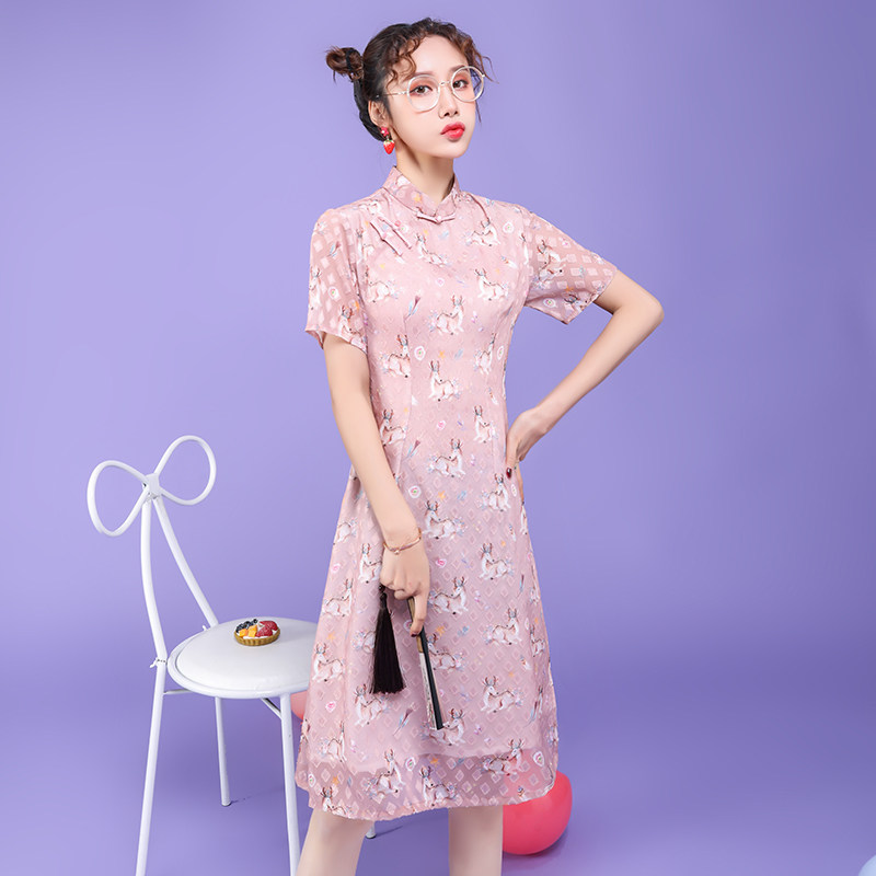 改良版旗袍日常可穿年轻款连衣裙 媛芬怡旗袍
