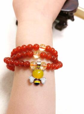 牡丹缘原创925银幸运四叶草玛瑙