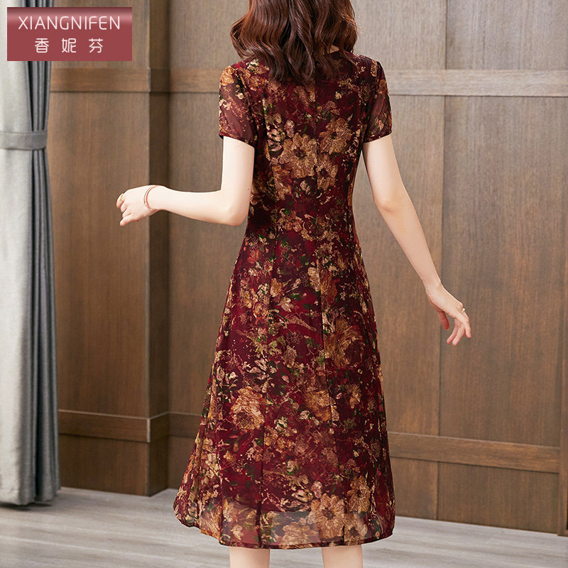 香妮芬高端奢华大牌中年洋气连衣裙 香妮芬连衣裙