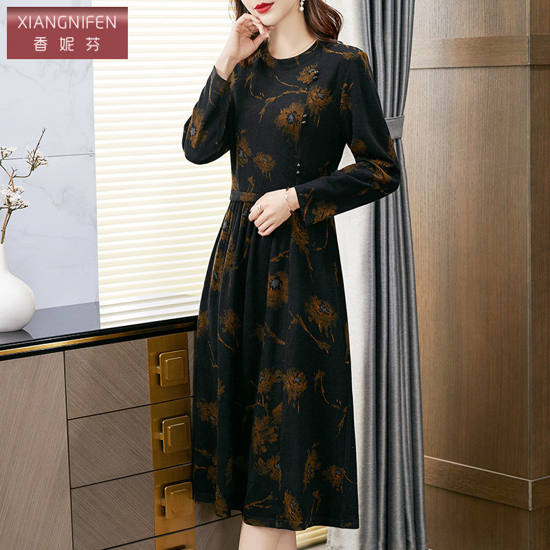 香妮芬高端奢华妈妈高贵2021连衣裙 香妮芬连衣裙