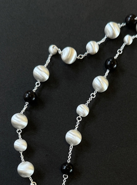 拉丝系列/925镀银拉丝银球项链