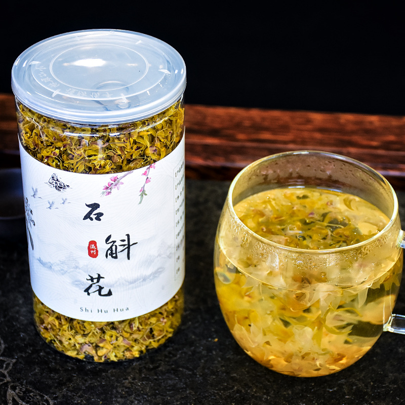 铁皮石斛花茶干花正宗新鲜石斛花泡茶石斛枫斗鲜条新花30克/罐