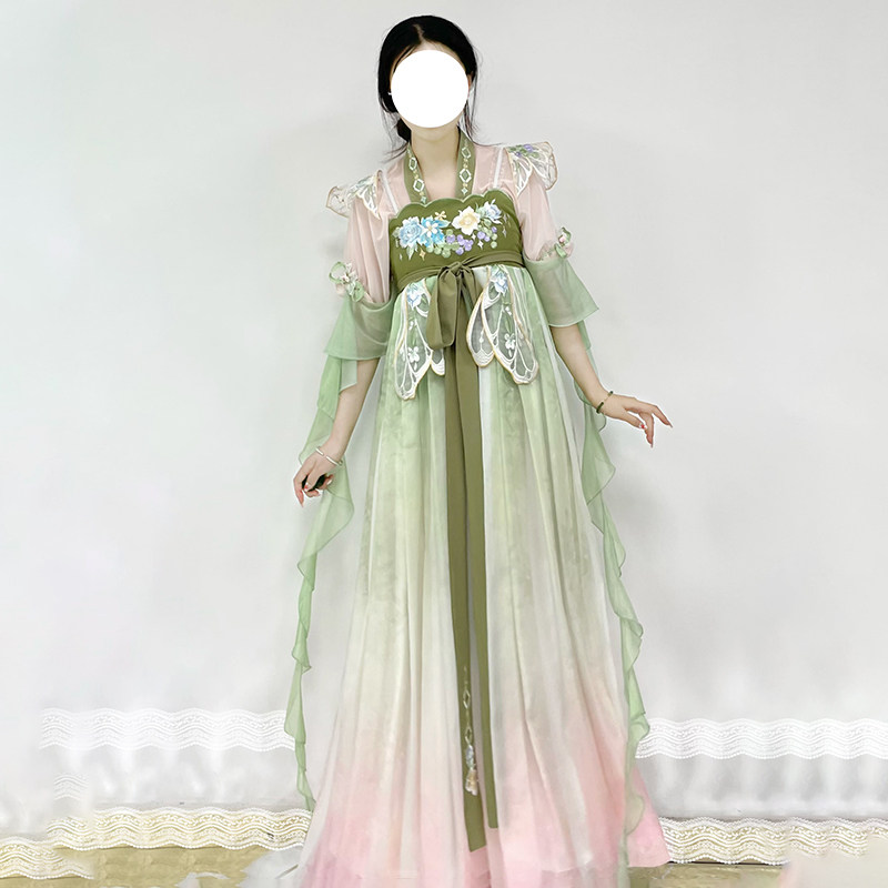 佐馨原创改良女【空青】唐制齐胸汉服 佐馨汉服