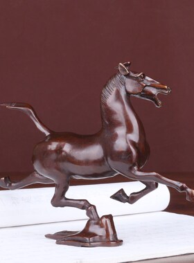 新品纯铜马踏飞燕生肖马奔马摆件马到成功家居办S公商铺前台桌面