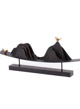 精选新中式假山禅意摆件家装创意玄关工艺品摆设样V板房间软装饰