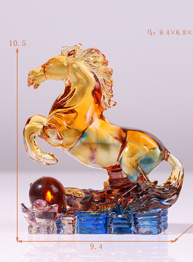 优选琉璃十二生肖工艺品摆饰鼠牛虎E兔猪马牛羊鸡兔龙蛇电视柜装