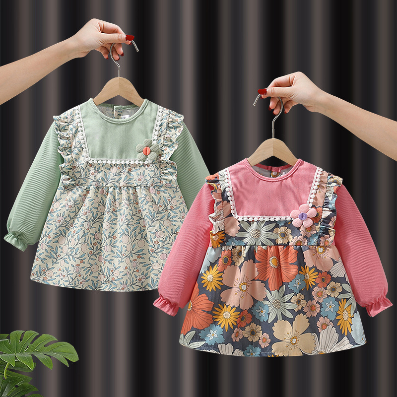 Baby smock, waterproof and anti-dirty, children's autumn and winter baby girl's back-to-back bib for eating, baby apron and rice pocket