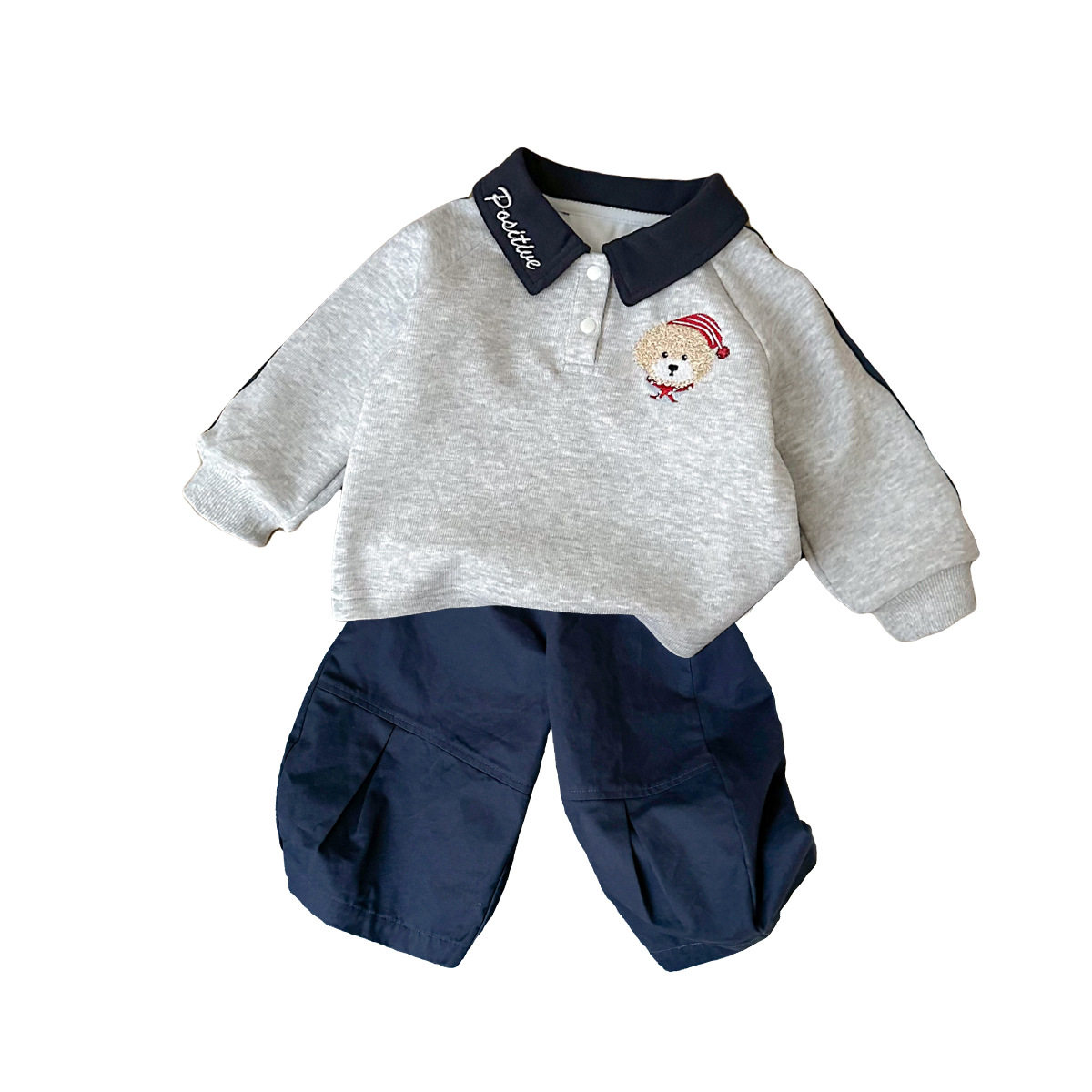 男宝宝春装套装一岁小童洋气时髦Polo衫长袖韩版工装裤2026新款潮,淘宝优惠券,粉丝福利购,淘宝优惠卷