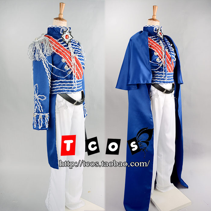 TCOS X08凡尔赛玫瑰蓝色宫廷礼服cosplay服装男-图2