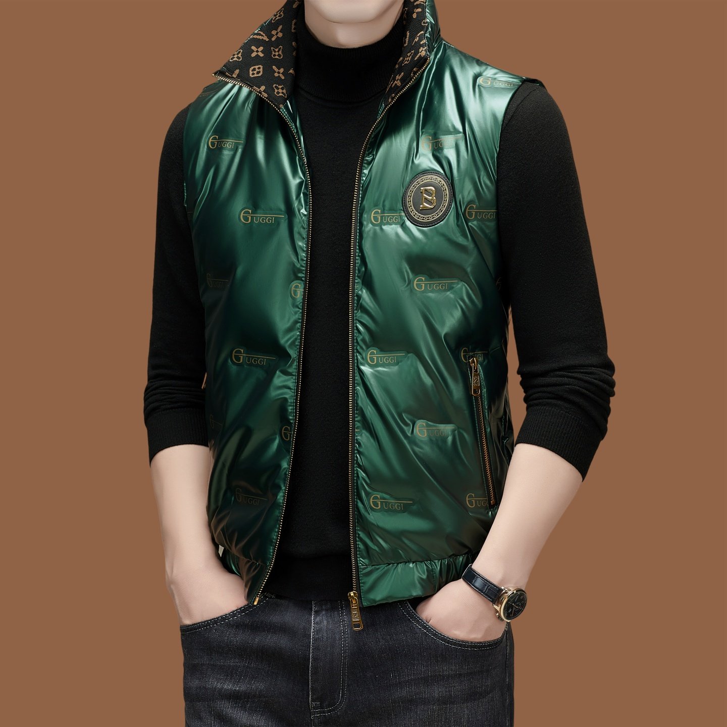 意大利正品立领羽绒马甲外套2025冬季男士时尚潮流百搭羽绒服背心,淘宝优惠券,粉丝福利购,淘宝优惠卷