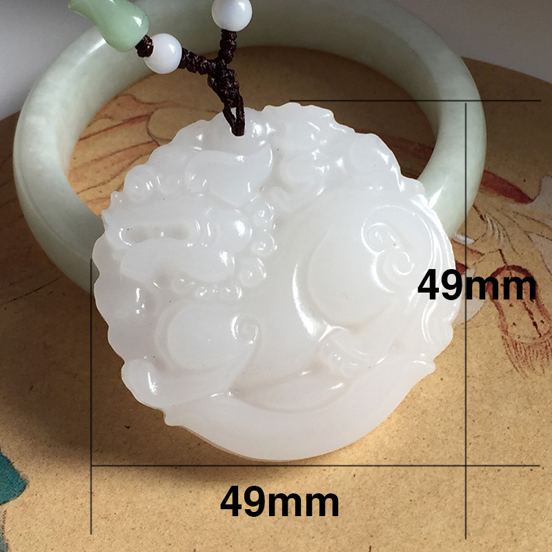 貔貅吊坠男女阿富汗白玉元宝貔貅玉坠牌天然白玉辈辈有钱辈辈发财 - 图2