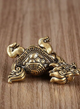 纯铜八卦龙龟招财复古手把件