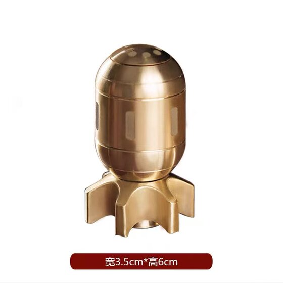 黄铜火箭鱼雷指尖陀螺手把件玩具解压发泄神器创意可旋转模型摆件