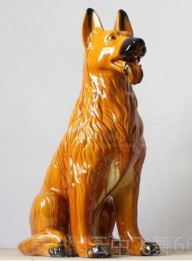 正品陶瓷狗狗三摆件生肖狗招财狗工旺财狗守财狗艺品风水起唐彩狼