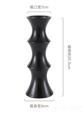正品新中式节摆节高升奢竹节陶瓷花瓶件办公室高端大气上档次轻高