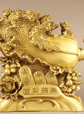 正品铜白菜摆芦件纯铜葫百财禄居客厅办公室家装饰品开业福礼品聚