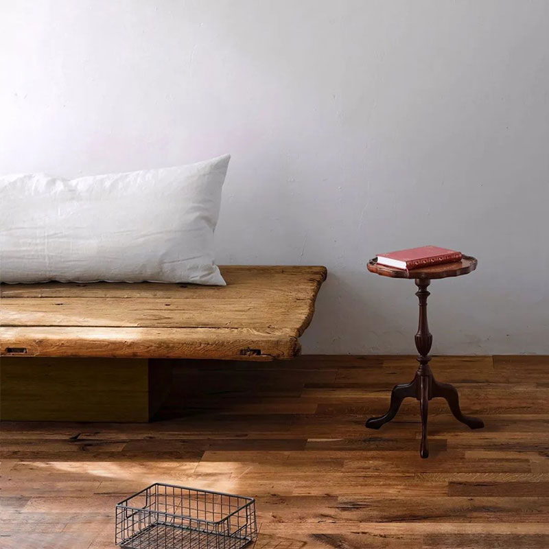 伽罗生活 羊皮古典可移动沙发小边几沙比利实木美式茶几复古角几 - 图0