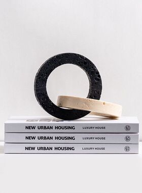 侘寂风链扣摆件树脂现代简约装饰品样板间售楼部玄关电视柜酒柜