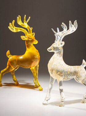 轻奢高档福鹿摆件客厅玄关酒柜