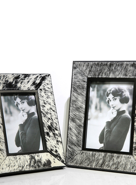 北欧马毛皮革软装家居装饰品摆件