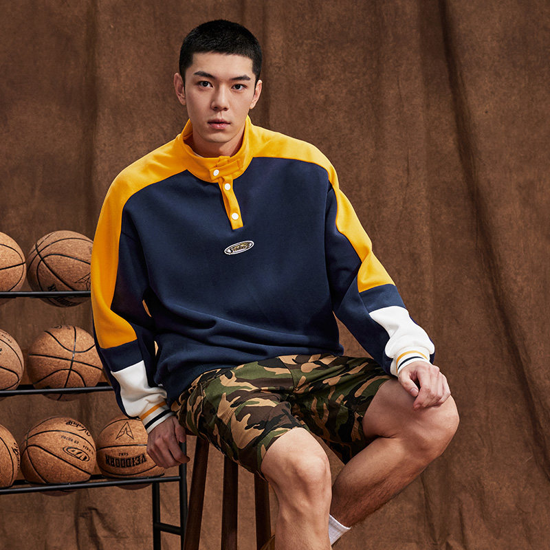 维动凌跃运动卫衣男美式秋季新款半开衫重磅宽松休闲套头立领上衣,淘宝优惠券,粉丝福利购,淘宝优惠卷