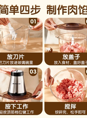 志高绞肉机剁椒机器家用肉末电动
