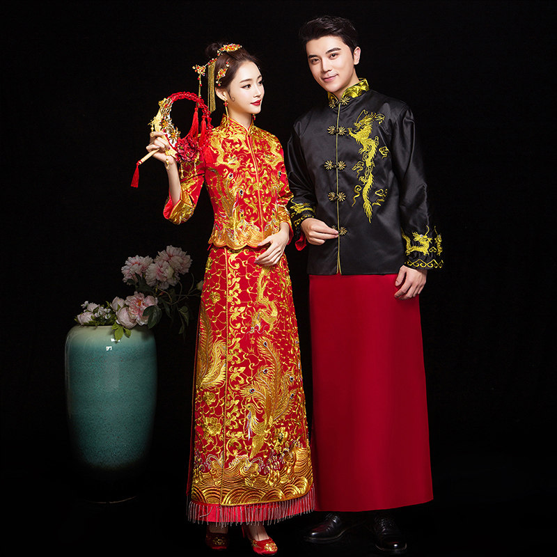 秀禾服新娘2020新款中式结婚婚纱 摩卡媛旗袍