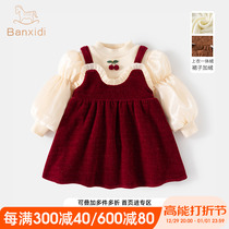 Girls dress for dress and autumn winter clothing 2023 new children princess dress baby plus suede gown New Years Eve dress