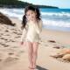 France 2026 new girls swimsuit one-piece long-sleeved children’s long-sleeved swimsuit protection sundress for small and medium-sized swimsuit cute-sea-dry-frying