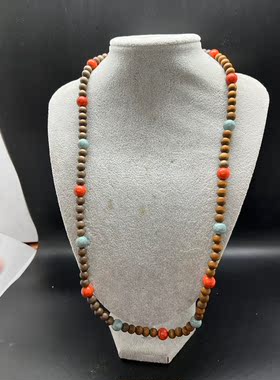 木珠长款项链文玩首饰女彩色 长度80厘米左右可以戴两圈