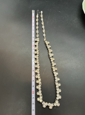 孤品中古vintage翠法丽trifari银色新艺术风格短款项链打标70年代