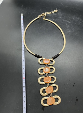 RLM soho个性夸张项链锁骨链金色橙色时尚颈链女