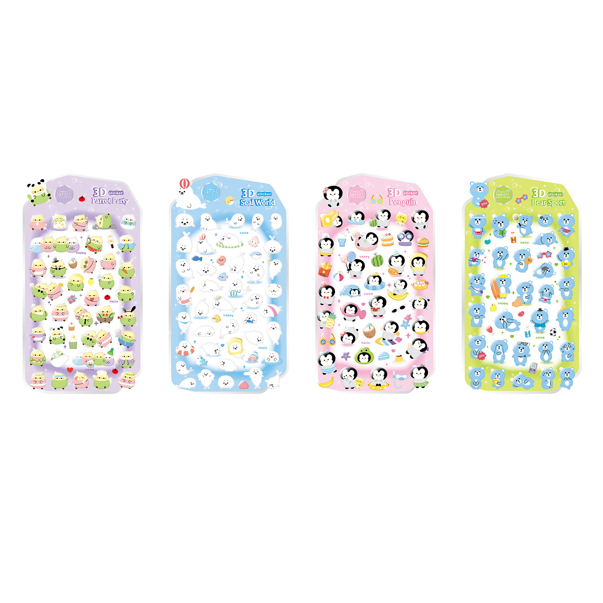 Nekoni 3D立体水晶浮雕趣味贴纸企鹅蓝熊小海豹的日常系列DIY手机壳手工装饰贴纸DIY奖励贴贴画卡通儿童手账,淘宝优惠券,粉丝福利购,淘宝优惠卷