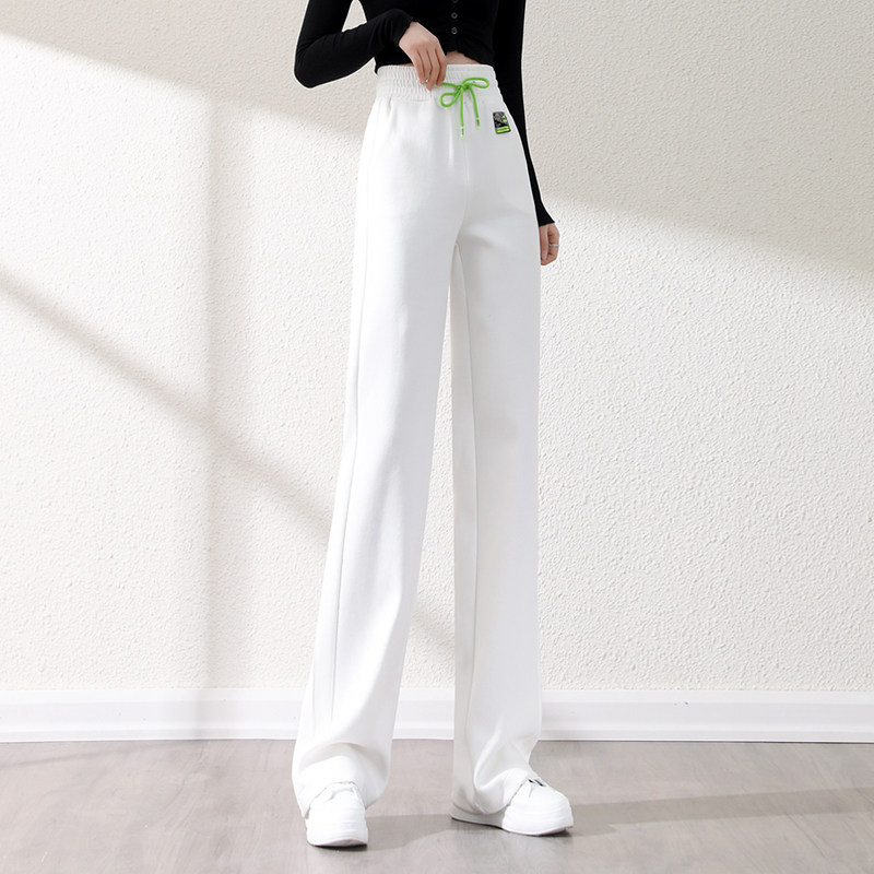 白色休闲运动卫裤2022春秋阔腿裤 予珂休闲裤