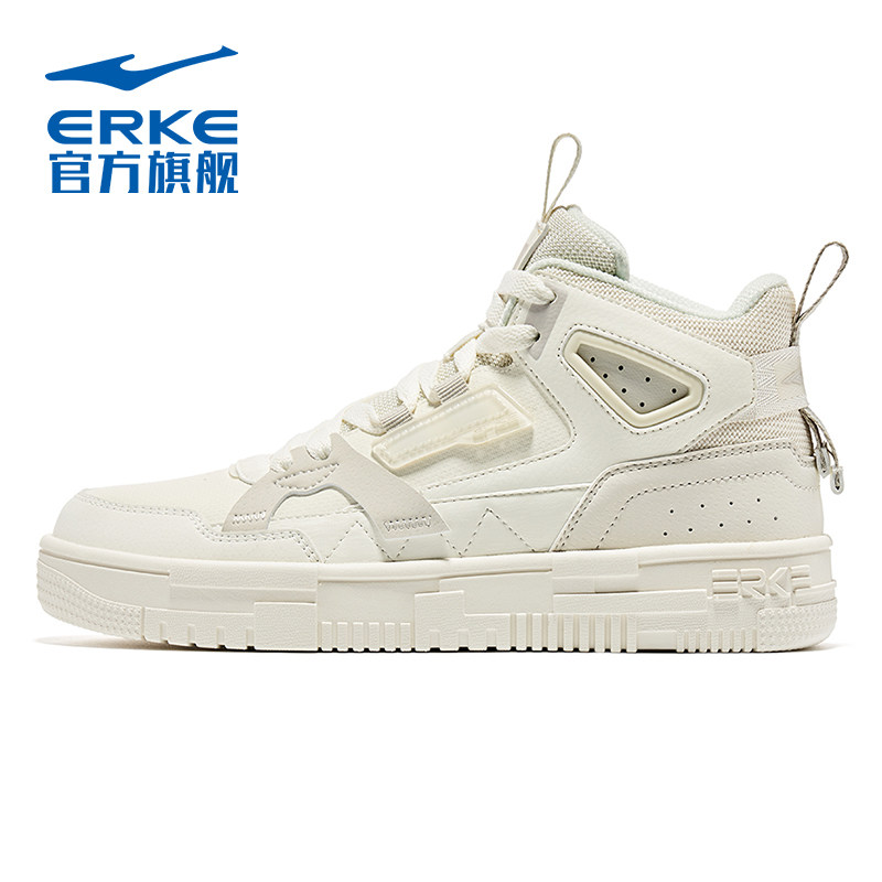 鸿星尔克高帮2022冬季新款厚底女鞋 鸿星尔克板鞋