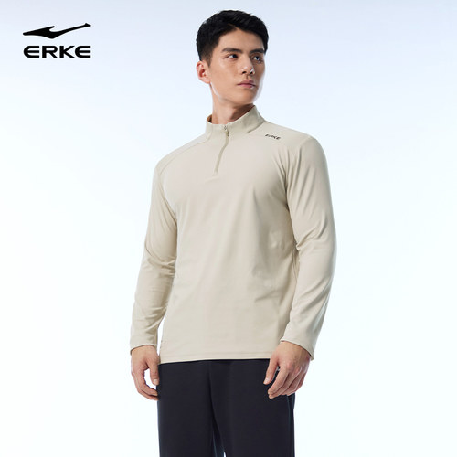 鸿星尔克长袖t恤男春季男士运动健身服训练服跑步速干衣卫衣上衣 - 图1