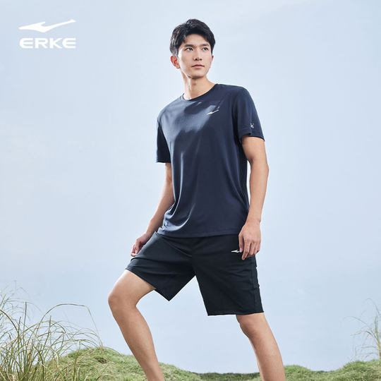 鸿星尔克短袖男夏季新款男士防晒运动冰丝t恤速干衣爸爸衣服上衣