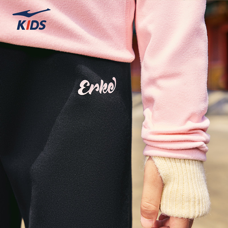 鸿星尔克童装女童运动裤冬季新款加厚打底裤运动裤儿童休闲长裤子,淘宝优惠券,粉丝福利购,淘宝优惠卷