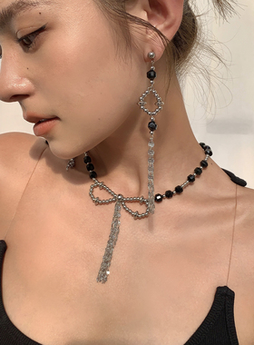 奇妙山海原创黑色流苏甜苦项链