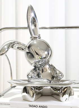 新年年新年兔子春k节摆件卡通可爱电视柜玄关入户钥匙收纳托盘装