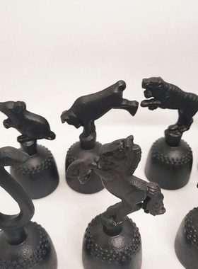 精选日本 南部铁器m 十二生肖鼠牛虎兔龙蛇马铸铁桌铃铃铛摆件手