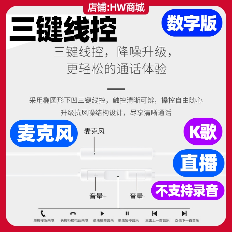 华为Pura70/70pro/Ultra手机经典数字耳机原装有线TypeC版p70/80 - 图2