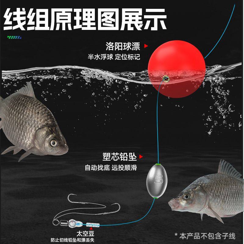 免调漂路亚路滑逗钓成品线组洛阳球鲫鱼专用拖钓套装自动找底钓组,淘宝优惠券,粉丝福利购,淘宝优惠卷