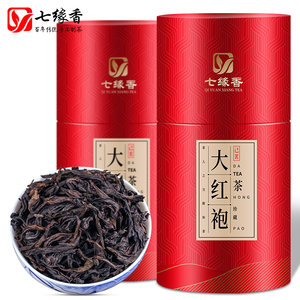 大红袍 武夷岩茶七缘香新茶叶礼盒罐装正宗传统乌龙茶春茶400g