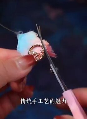 2026新款银针直播爆绒花手工长款高级感非遗耳环绒花中式2026新款