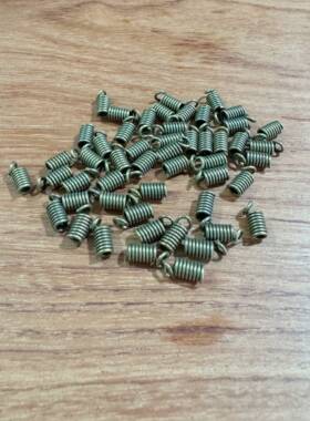 弹簧diy饰品配件复古串珠钢金色皮绳夹片手链夹扣线夹
