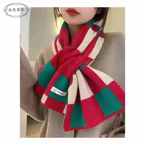 Трикотажный короткий демисезонный универсальный удерживающий тепло шарф, в корейском стиле